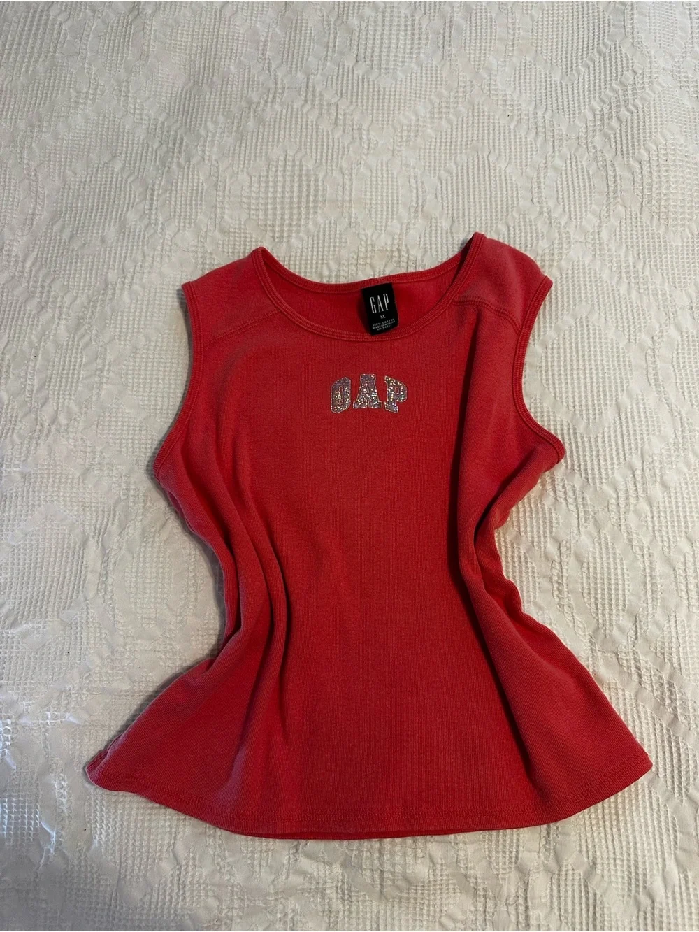 Gap Vintage Holographic Logo Pink Tank Top